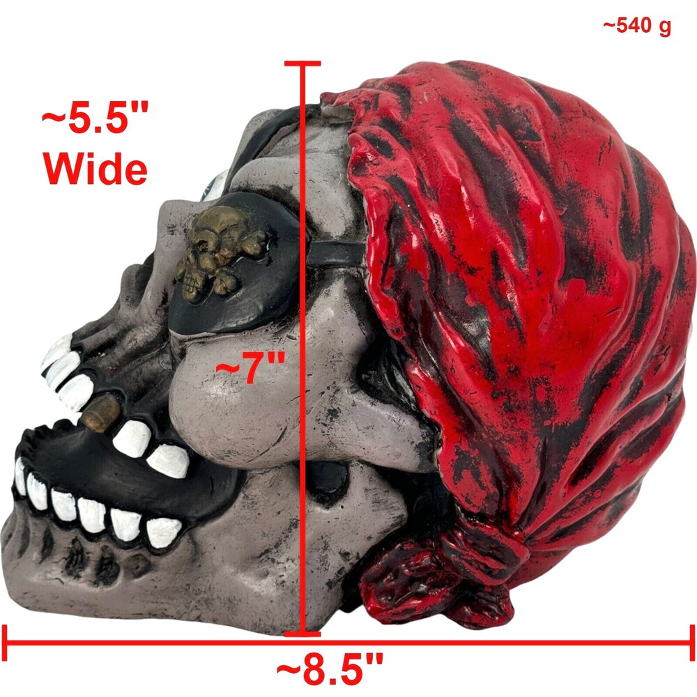Halloween Skeleton Skull Eyepatch Eyeball Spooky Creepy Crazy Pirate Crossbones - Picture 10 of 10